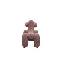 Fauteuil d'appoint créatif en forme de caniche de dessin animé, fauteuil moderne en peluche bouclée, idéal pour appartement, hôtel, salon, chambre à coucher - Vente en gros