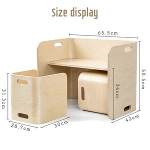 Children's Study <b>Desk</b> With Storage Drawers <b>Solid</b> <b>Wood</b> Multi Functional Furniture For Kids Age 4 6 Years - Product Image 5