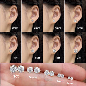 <span class=keywords><strong>Vero</strong></span> solido 18k 14k 10k <span class=keywords><strong>oro</strong></span> taglio rotondo 2ct 1ct 0,5ct laboratorio cresciuto <span class=keywords><strong>orecchini</strong></span> di fidanzamento da sposa Set di <span class=keywords><strong>orecchini</strong></span> da sposa per regalo da ragazza - Product Image 5