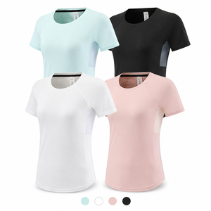 Camiseta Deportiva de Manga Corta para Mujer, Cuello Redondo, Color Sólido, Transpirable, Corte Regular, para Todas las Temporadas - Product Image 1