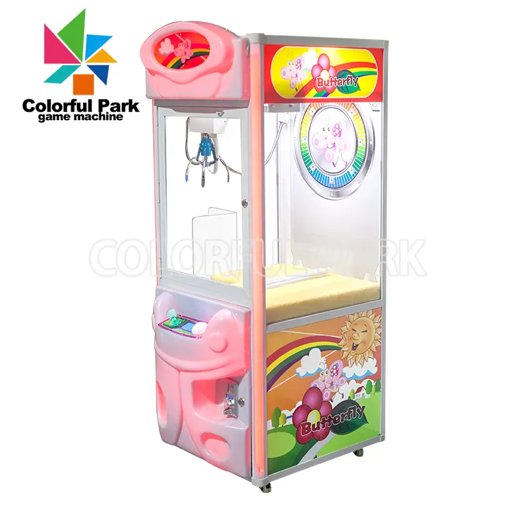colorful park mini claw machine with bill acceptor mini crawl crane claw machine