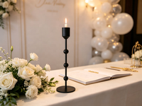 Support de bougie conique en fer noir sur mesure, bougeoir en métal, toutes tailles et couleurs disponibles pour la décoration de table de mariage et de la maison
