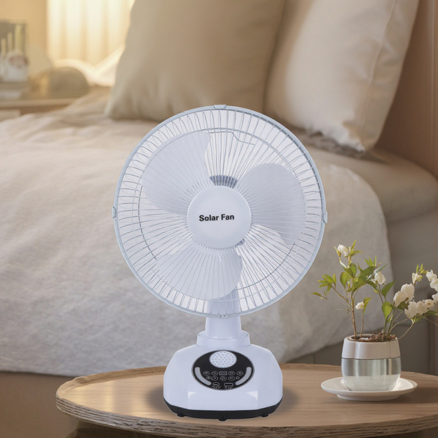 Hot Selling DC Solar Music Fan for Car Use Brushless Motor with Rechargeable 5000mAh Battery and USB Charging