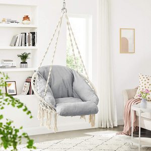 <span class=keywords><strong>Silla</strong></span> <span class=keywords><strong>Colgante</strong></span> Moderna XLL para Patio, con <span class=keywords><strong>Estructura</strong></span> de Hierro y Acero, Cuerda Sintética de Algodón y Poliéster, Capacidad de 300 Libras, Muebles para Exteriores - Product Image 6