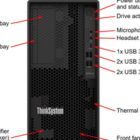 联想 ThinkSystem ST50V2 机架式服务器 16GB 1TB HDD 静音且足够小，可放在办公桌下或旁边，有现货