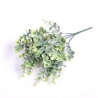Daun Buatan Sentuhan Asli Eucalyptus Hias Plastik Ramah Lingkungan Dekorasi Rumah Putih Mini Kecil Pot Buatan