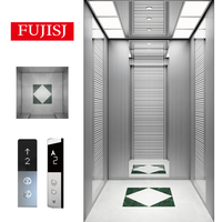 Ascenseur de passagers à traction sans engrenages AC, haute capacité 450-2000 kg, plancher en acier inoxydable et PVC, garantie 1 an, pour appartement résidentiel