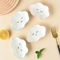 Céramique Mignon Nuages Trempette Sauce Plat Hot Pot Assaisonnement Plats Salade Bol Vaisselle Cuisine Vinaigre De Soja Serpent Assiette À Dessert