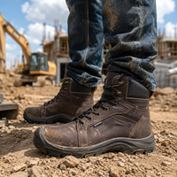 Botas de Seguridad de Cuero Genuino al por Mayor, Zapatos de Trabajo con Puntera de Material Compuesto, Antipinchazos, de Media Caña, Calzado de Seguridad Industrial