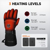 Gants chauffants 5V 6000mAh rechargeables pour hommes et femmes, imperméables, antidérapants, électriques pour la moto, la chasse, le ski, le travail en extérieur