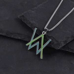 Collar <span class=keywords><strong>Alan</strong></span> Walker con Colgante Luminoso Electrónico que Brilla en la Oscuridad, Estilo Hip-hop para Discoteca - Product Image 5