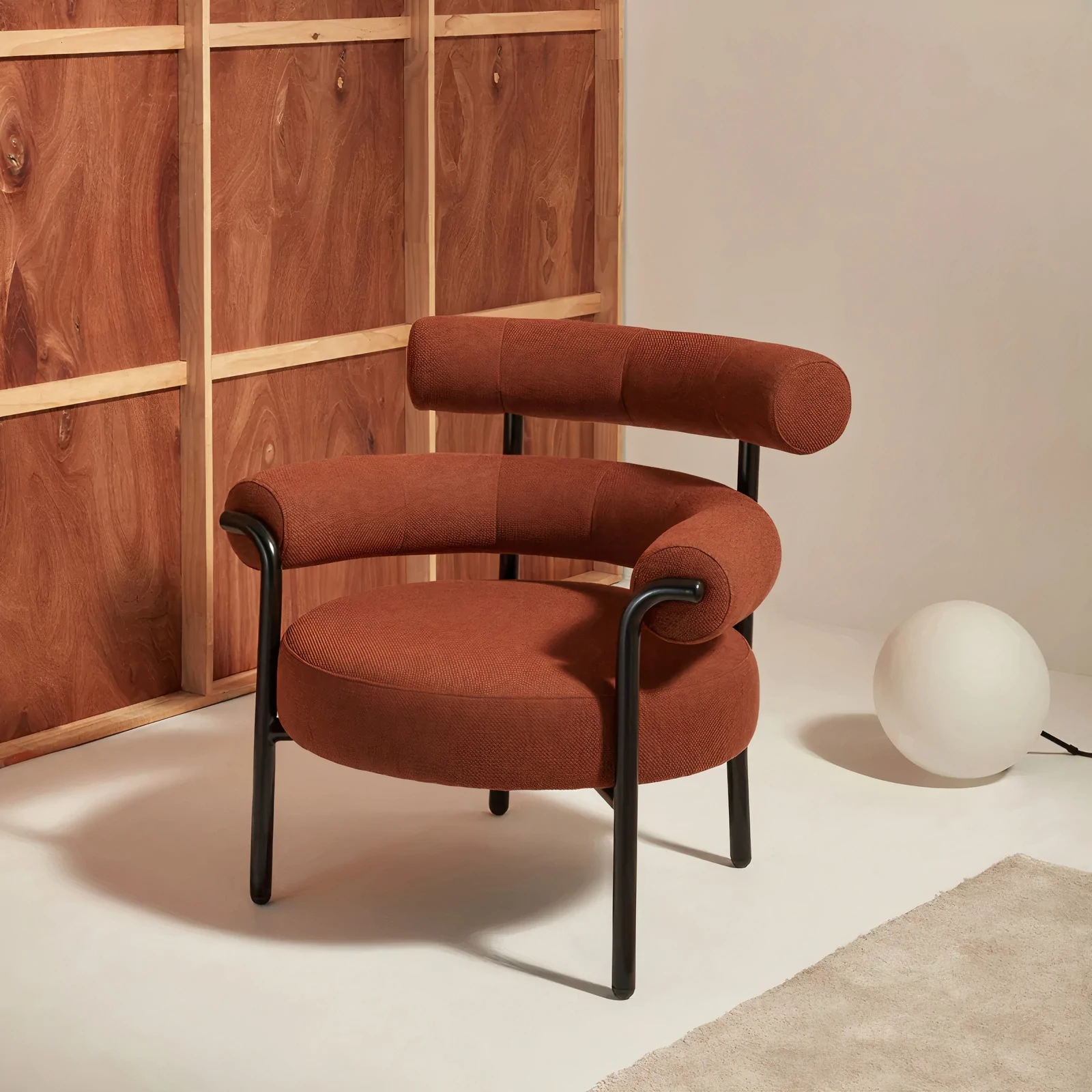 Modern Style Metal Frame Base Fabric Cover Upholstered High Density Foam Accent Living Room Leisure Chair