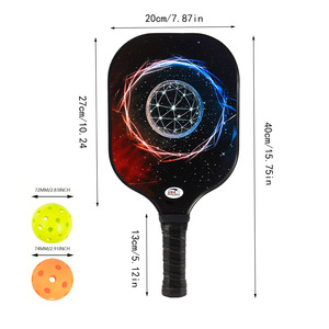 Ensemble de raquettes de pickleball avec sac de transport et balles pour les sports de plein air et les divertissements, forme standard, matériau en fibre de verre - Product Image 2