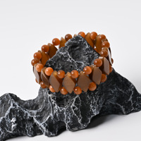 Bracelets en Agate Œil de Chat Multicolores Tendance en Gros, Bracelets Géométriques Polis Vintage, Cadeaux pour Filles et Couples