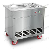 Rouleaux de crème glacée congelée en acier inoxydable à double poêle machine à crème glacée frite machine à rouleaux de glace
