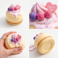 Jouet Squishy en Silicone Kawaii en Forme de Gâteau et Crème Glacée, à Remontée Lente, Anti-Stress, Jouets à Presser, Vente en Gros OEM, Cadeau Promotionnel