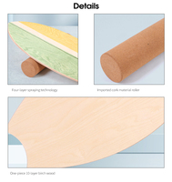 Planche d'équilibre en bois pour enfants avec butée réglable, planche de surf en bois Wavar Yoga pour la remise en forme