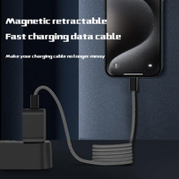 Cable de Carga Rápida Magnético de 65W, USB C a C, con Revestimiento de Nailon, para Laptops, iPhone 17, Macbook y Samsung