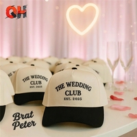Groothandel op maat gemaakte logo bruiloft baseball pet hoge kwaliteit 5 panelen bruiloft cadeau baseball pet voor feest