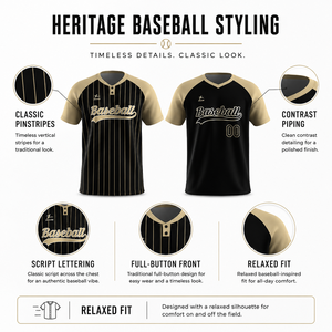 Maillot de <span class=keywords><strong>baseball</strong></span> personnalisé à rayures fines, <span class=keywords><strong>chemise</strong></span> d'équipe rétro entièrement boutonnée avec lettrage brodé, vente en gros, vintage, TackleTwill, OEM, en vrac - Product Image 4