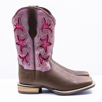 Bottes de cowboy tendance en cuir véritable pour femme, à semelle Goodyear, bout carré, style désert, bottines plates western, chaussures de travail