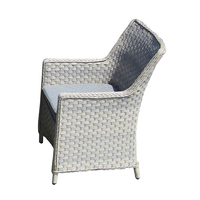 Ensemble de salle à manger d'extérieur moderne 6 pièces, table rectangulaire en rotin, chaises en aluminium, mobilier de patio, hôtels d'été, extérieurs
