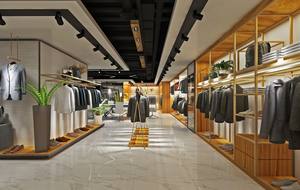 Tienda de ropa para hombre de gama alta, elegantes estantes de exhibición y gabinetes para tienda, perfectamente diseñados para exhibir ropa de hombre - Product Image 4