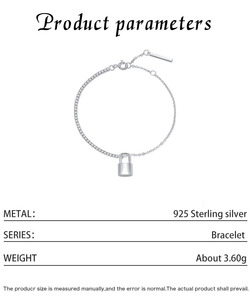 Pulsera de Mujer 2026 Niche Cold Wind S925 de Plata de Ley con Colgante Mini Candado, Cadena Fina Ajustable, Lujosa y Versátil - Product Image 6