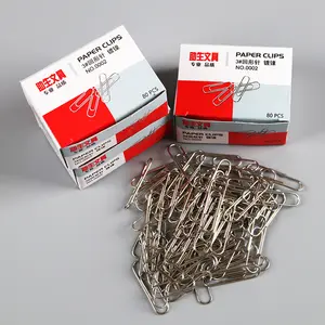 Paper Clips Box Wholesale Document Clips Bookmarks Metal Paper Clips Nickel-Plated Stationery Custom School Stationery Paperclip