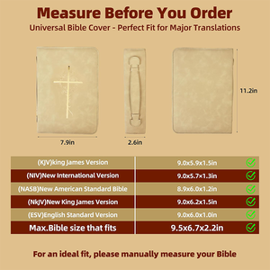 Étui à livre robuste et résistant, couverture de <span class=keywords><strong>Bible</strong></span> personnalisée en cuir, convient aux Bibles de taille standard - Product Image 2
