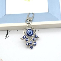 Porte-clés en métal œil turc bleu, main de Fatma Hasma, œil du diable, porte-bonheur, accessoire pour clés de voiture, sac, pendentif, décoration intérieure