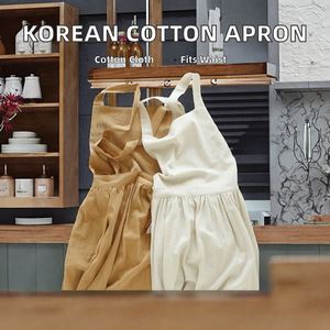 Delantal japonés multiusos de algodón y lino sin mangas con cintura ajustable, estilo princesa, para mujer, diseño de floristería y té con leche, moda coreana - Product Image 2