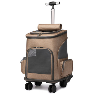 Mochila de Transporte de Luxo para Animais de Estimação com Rodas para Viagens Aéreas, Bolsa para Cães e Gatos com Alça Retrátil e Rodas 360 Graus - Product Image 4