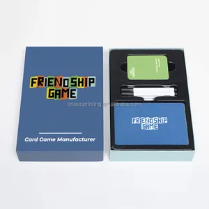 Diseño personalizado impresión divertida fiesta para adultos juego de cartas cubierta con caja sobre tus amigos