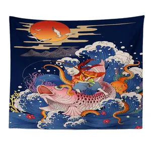 Japanse Ukiyo-e Tapestry Kanagawa Wave Opknoping Doek Pub Landschap Schilderen Decoratie Doek Fotografie Doek