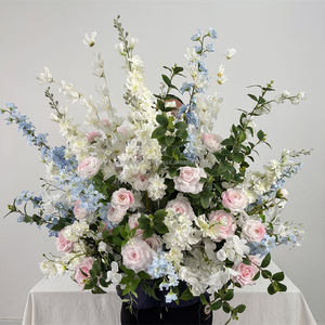 DKB Flores Artificiales de Seda 3D Más Populares para Decoración de Pasillos de Graduación y Bodas, Caminos de Mesa Personalizables con Rosas y Paniculata - Product Image 1