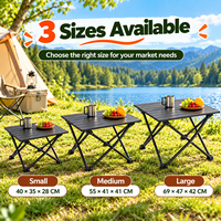 Table de camping pliable portable WOQI, en aluminium, pliable, mobilier d'extérieur, installation facile, sac de transport compact