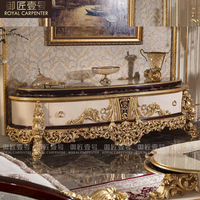 Ensemble de canapés en or de style européen, bois massif sculpté, combinaison de tissus, mobilier de luxe pour salon de villa de palais français, pour usage domestique