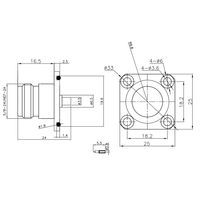Connecteur coaxial RF de type N femelle N-KFB2 étanche à sertir RG086 RG405 fourni par le fabricant