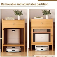 Étagère de rangement en bambou avec armoire de rangement avec porte Table de chevet Table de chevet Étagère de rangement en bois dans les meubles de salon de cuisine