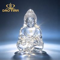 Statue de Bouddha en cristal K9 de haute qualité, figurine de méditation en verre poli, décoration Feng Shui pour la maison et cadeau spirituel
