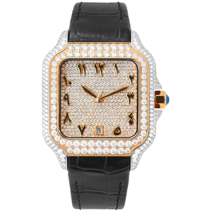 Reloj de pulsera de diamante de moissanita con diseño de lujo de acero inoxidable, joyería de moda, novedad - Product Image 4