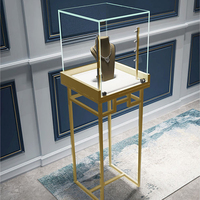 Vitrine moderne en verre et bois pour bijoux avec éclairage LED pour exposition muséale - Écologique, durable, couleur personnalisable, recyclable