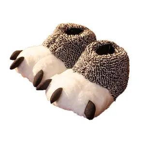 귀여운 발 사슴 강아지 동물 따뜻한 플러시 슬리퍼 신발 선물 사용자 정의 봉제 장난감