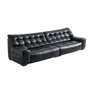 2026 New Italian Minimalist Leather Sofa Big Black Bull Sofa Retro Black King Sofa for Large Living Room - Product Image 1