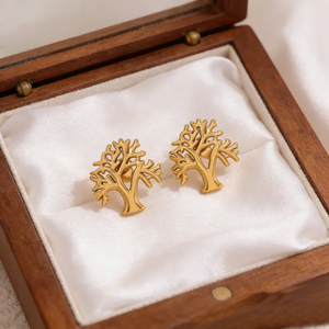 <b>Tree</b> <b>Of</b> <b>Life</b> Earrings Stainless Steel Flower Leaf Daily Earrings Bohemian Style Trendy Fashion <b>Jewelry</b> For Women Accessories - Product Image 4