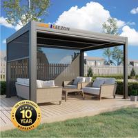 Pérgola de Techo Retráctil Eléctrica Moderna de Aluminio de Lujo Personalizable con Recubrimiento en Polvo, Impermeable, para Exteriores