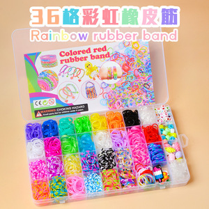 Kit de telar de bandas de goma para regalo hecho a mano DIY de 1600 piezas, Kit de fabricación de pulseras de 36 colores para niñas, juguete para hacer joyas - Product Image 3