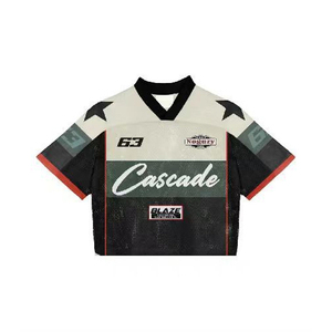 Camiseta Deportiva de Moda Hip-Hop, Estilo Rugby, Baloncesto, Vintage, Manga Corta, para Hombre, Malla Deportiva - Product Image 4