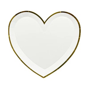 Assiettes en papier pour fête de mariage de la Saint-Valentin, assiettes en papier jetables en forme de cœur - Product Image 4